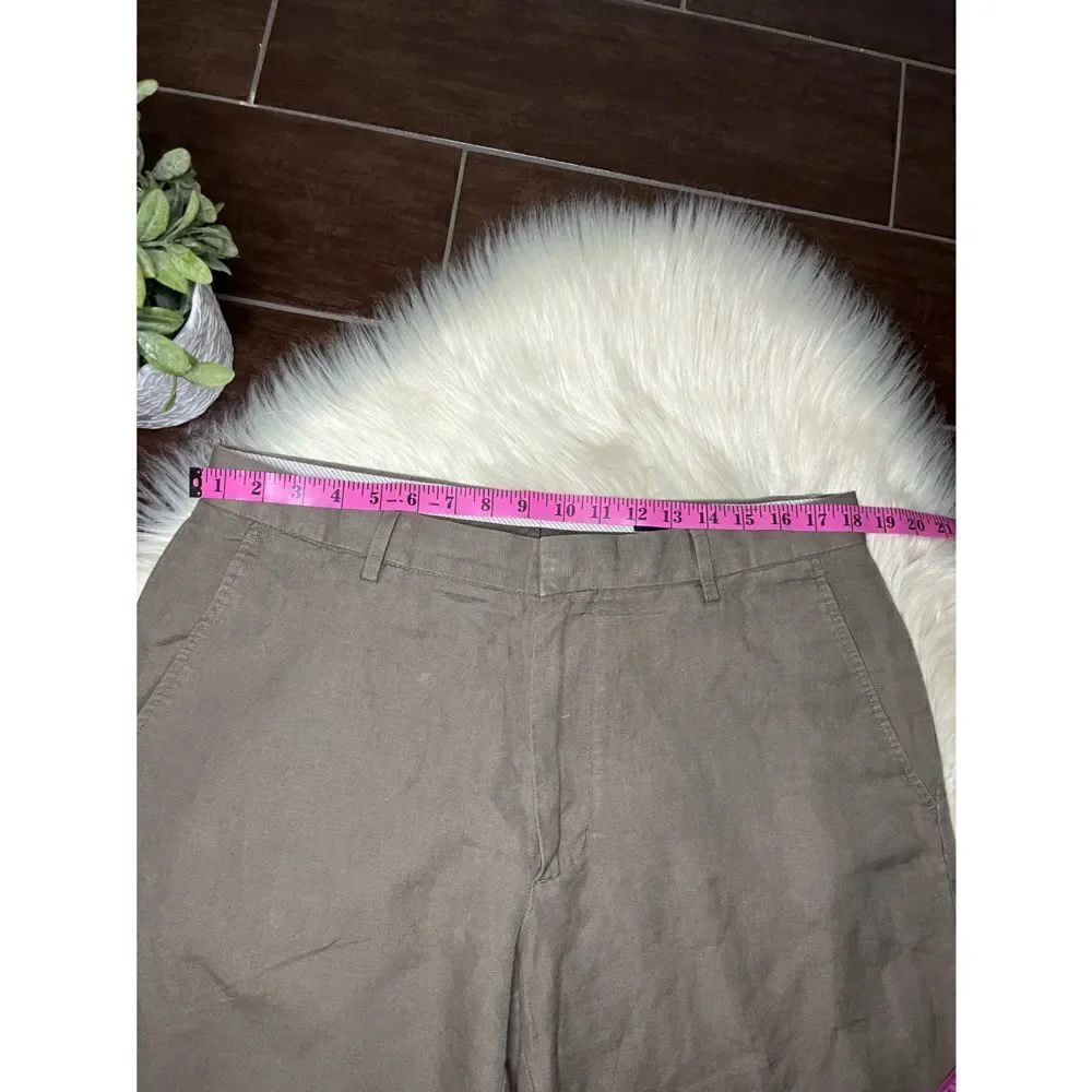 Banana Republic taupe linenFlat front dress pants sz 35X30